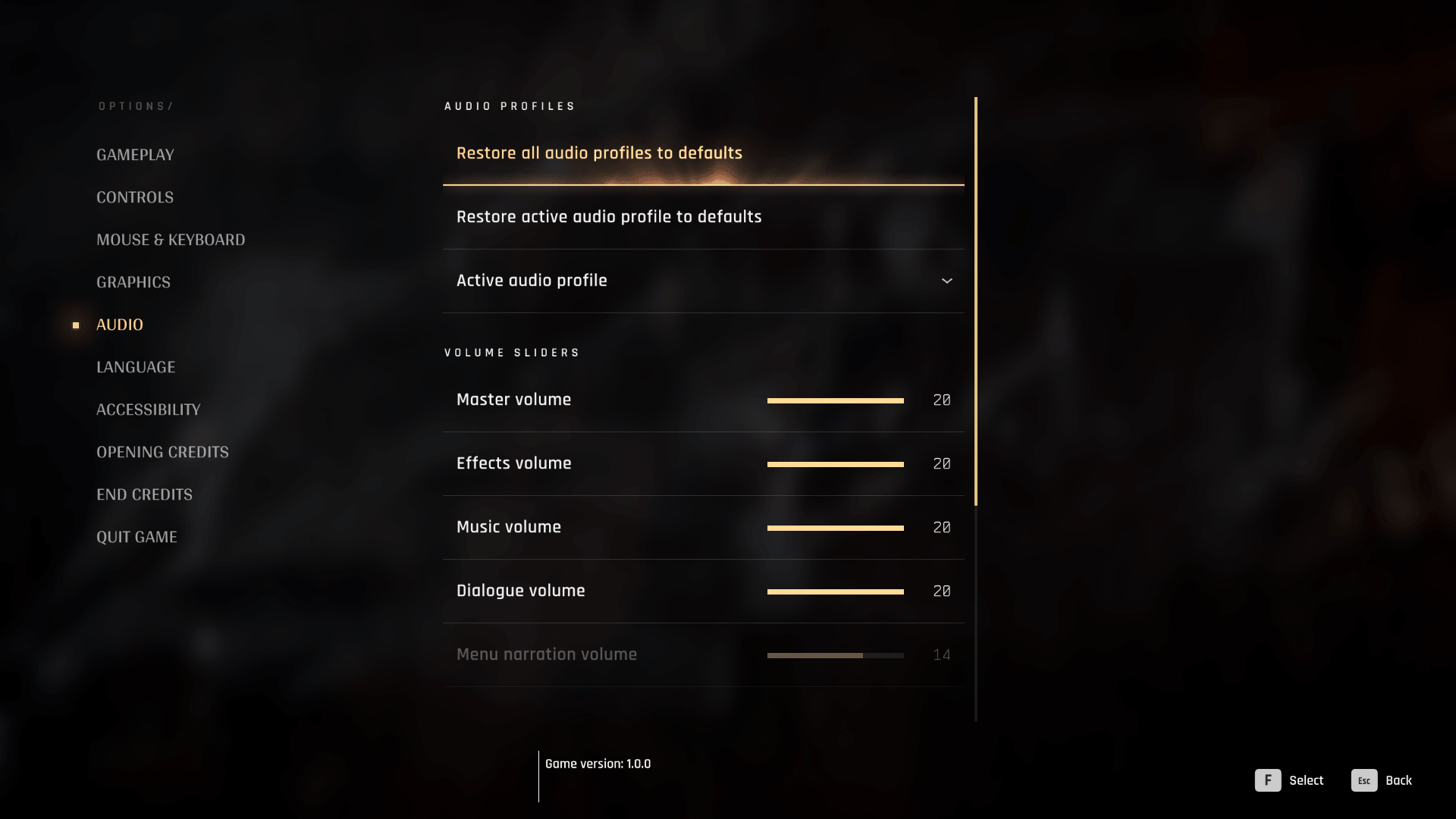 Audio screenshot of 007 First Light video game interface.