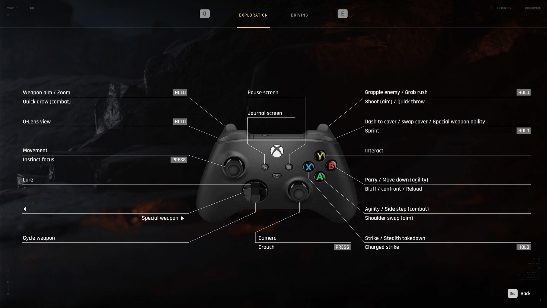 Controls Map screenshot of 007 First Light video game interface.