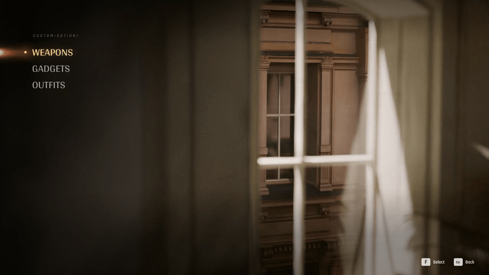 Customization screenshot of 007 First Light video game interface.