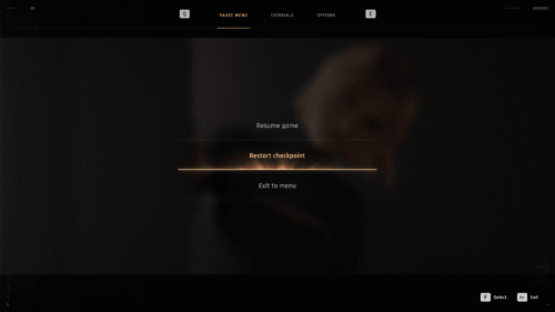 Pause screenshot of 007 First Light video game interface.
