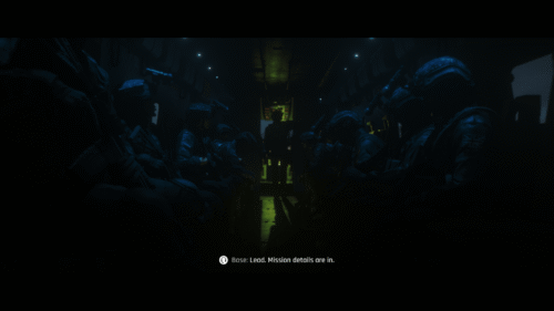 Subtitles screenshot of 007 First Light video game interface.