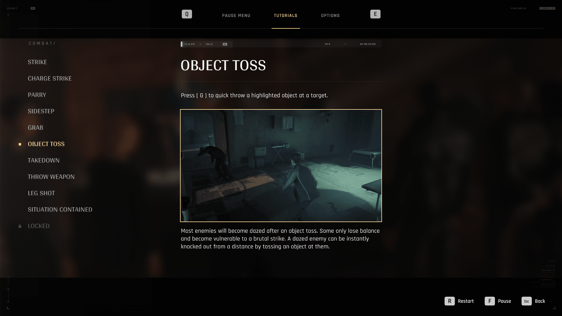 Tutorial screenshot of 007 First Light video game interface.