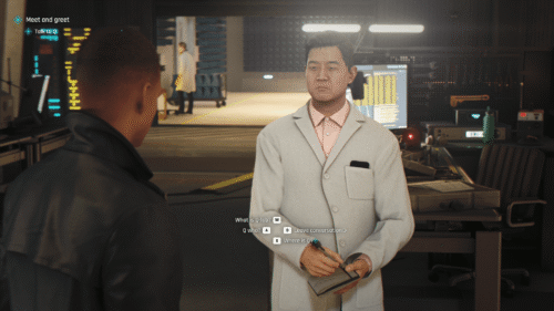 Dialogue screenshot of 007 First Light video game interface.