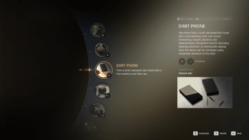 Customization screenshot of 007 First Light video game interface.
