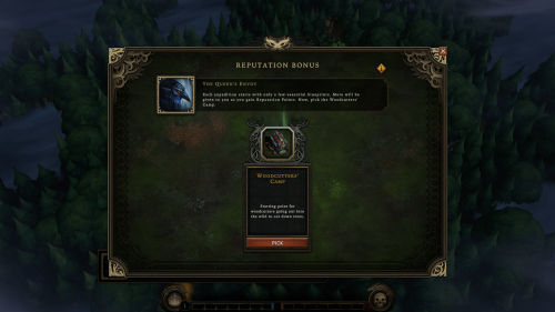 Reputation screenshot of Against the Storm video game interface.