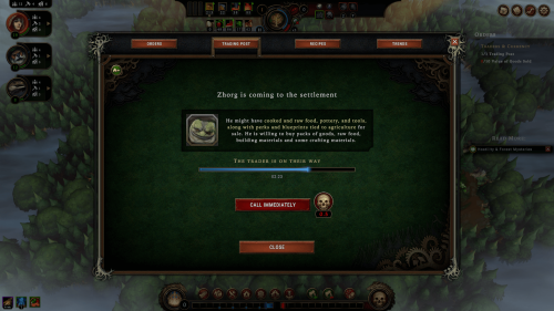 Trading Post screenshot of Against the Storm video game interface.