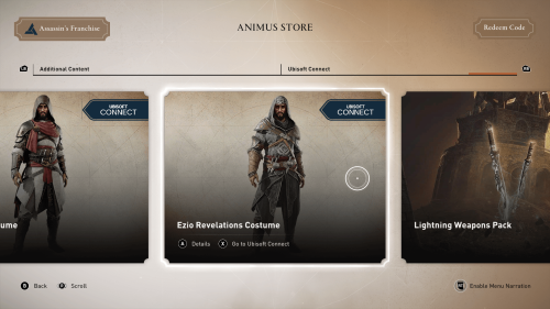Store screenshot of Assassin’s Creed Mirage video game interface.