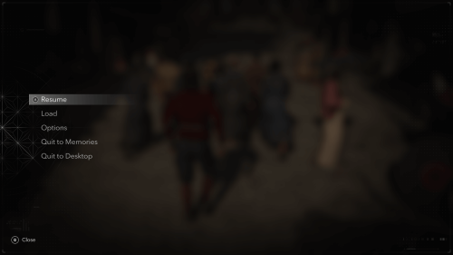 Pause screenshot of Assassin’s Creed Shadows video game interface.