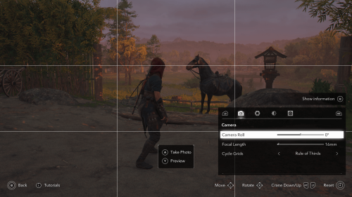 Photo Mode screenshot of Assassin’s Creed Shadows video game interface.