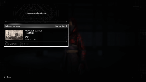Save Game screenshot of Assassin’s Creed Shadows video game interface.