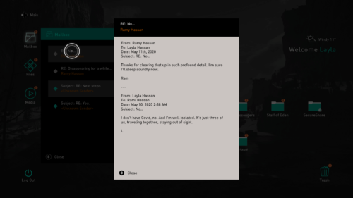 Mailbox screenshot of Assassin’s Creed Valhalla video game interface.