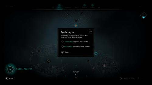 Node types screenshot of Assassin’s Creed Valhalla video game interface.
