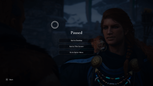 Paused screenshot of Assassin’s Creed Valhalla video game interface.