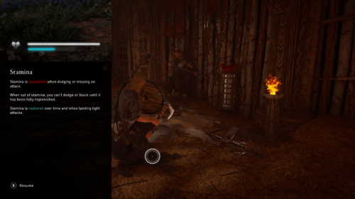Stamina screenshot of Assassin’s Creed Valhalla video game interface.
