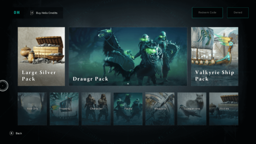 Store screenshot of Assassin’s Creed Valhalla video game interface.