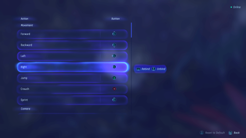 Controls Remap screenshot of Avatar: Frontiers of Pandora video game interface.