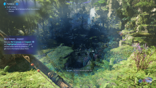 HUD screenshot of Avatar: Frontiers of Pandora video game interface.