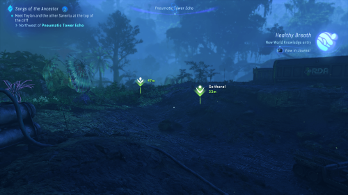 HUD screenshot of Avatar: Frontiers of Pandora video game interface.