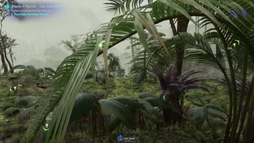 HUD screenshot of Avatar: Frontiers of Pandora video game interface.