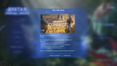 Pop Up screenshot of Avatar: Frontiers of Pandora video game interface.