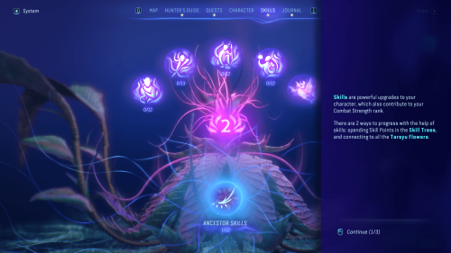 Skill Tree screenshot of Avatar: Frontiers of Pandora video game interface.