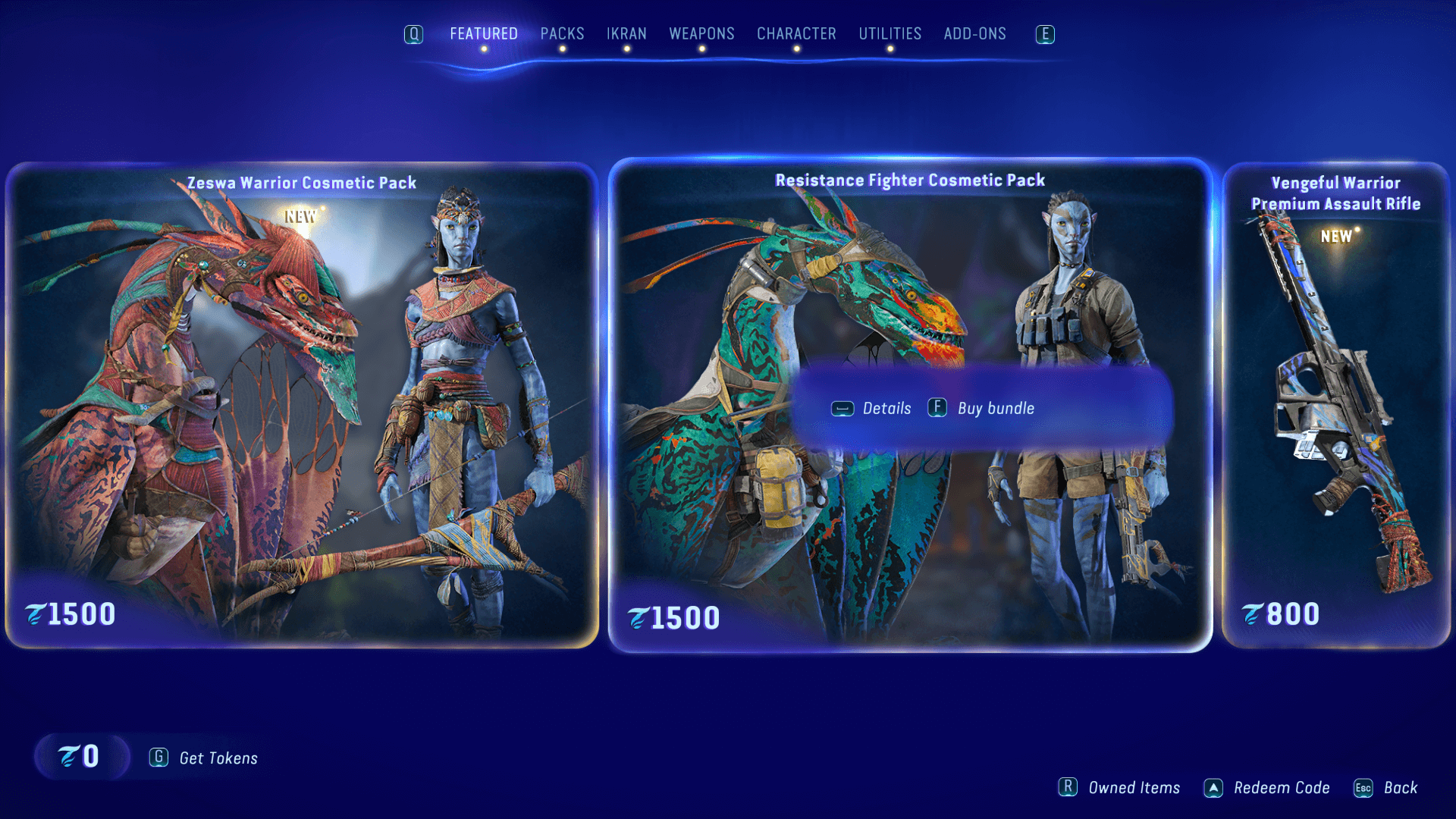 Store screenshot of Avatar: Frontiers of Pandora video game interface.