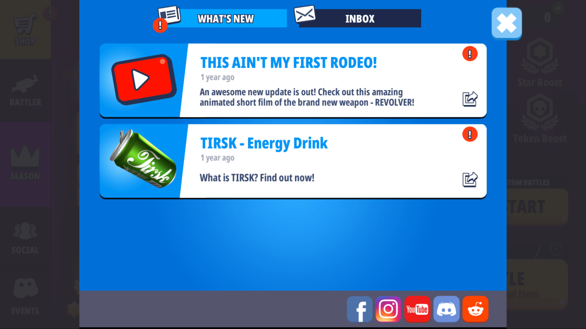What's new screenshot of Battlelands Royale video game interface.