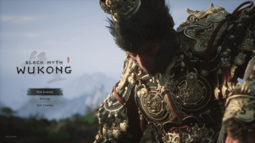 Main Menu screenshot of Black Myth: Wukong video game interface.