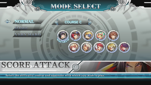 Sound Attack Mode screenshot of BLAZBLUE CENTRALFICTION video game interface.