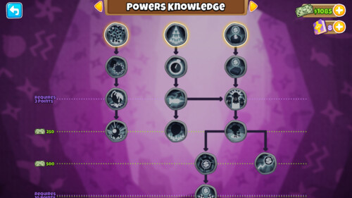 Power knowledge screenshot of Bloons TD 6 video game interface.