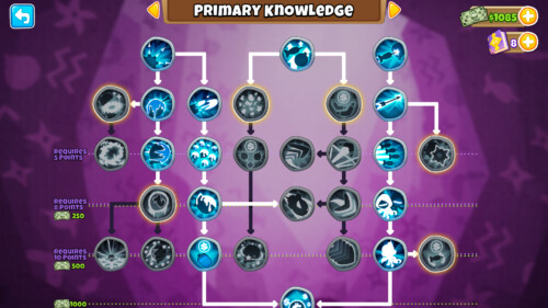Primary knowledge screenshot of Bloons TD 6 video game interface.