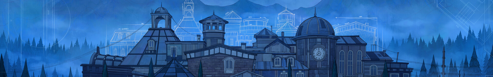 Banner media of Blue Prince video game.