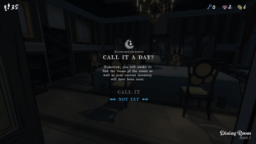 Game Over screenshot of Blue Prince video game interface.