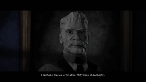 Subtitles screenshot of Blue Prince video game interface.