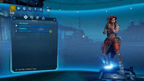 Quest screenshot of Borderlands 3 video game interface.