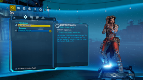 Quest screenshot of Borderlands 3 video game interface.