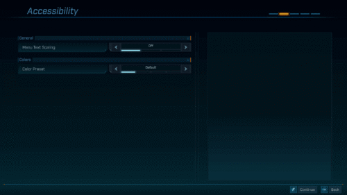 Accessibility screenshot of Borderlands 4 video game interface.