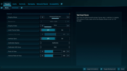 Visuals screenshot of Borderlands 4 video game interface.
