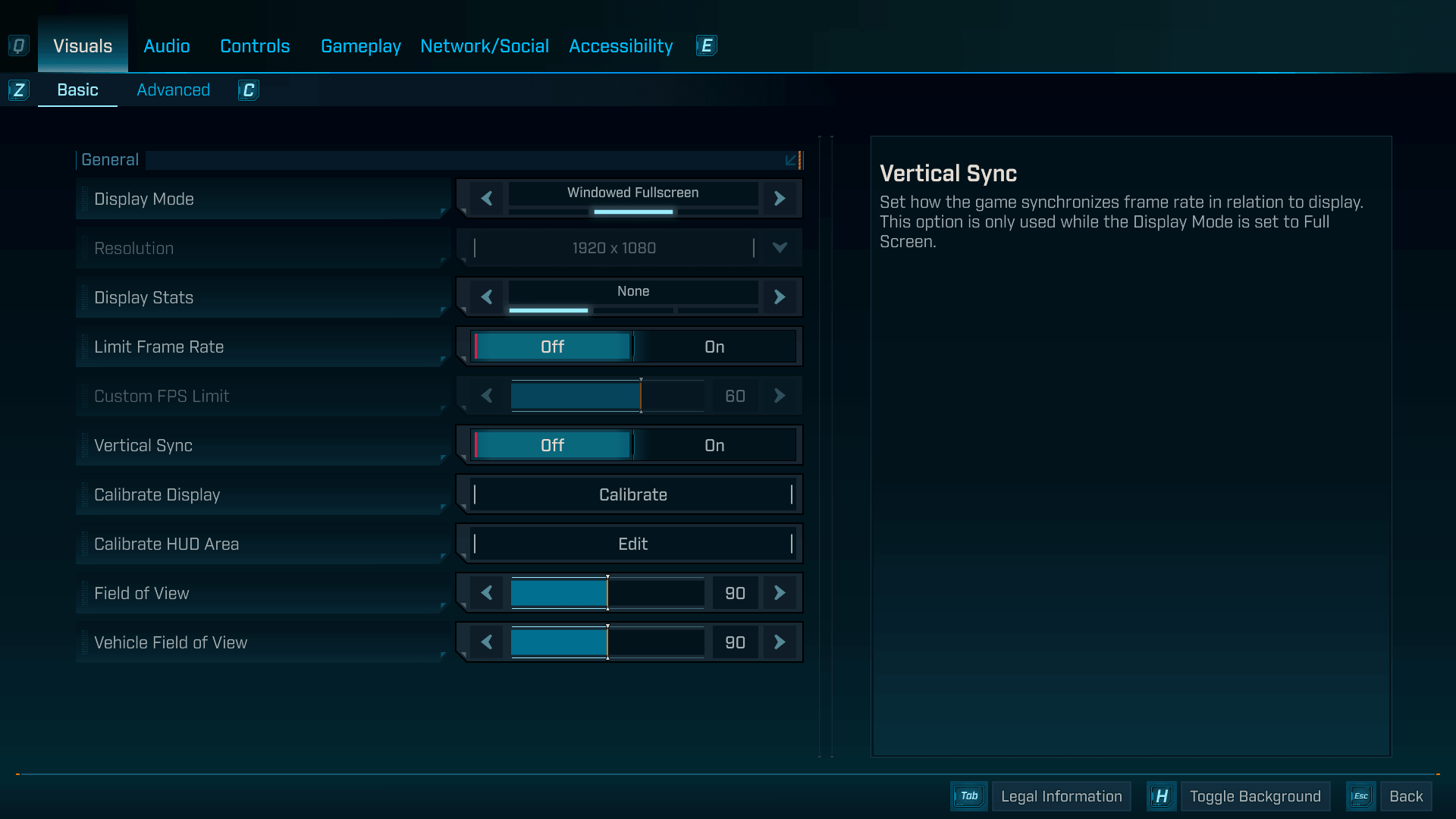 Visuals screenshot of Borderlands 4 video game interface.