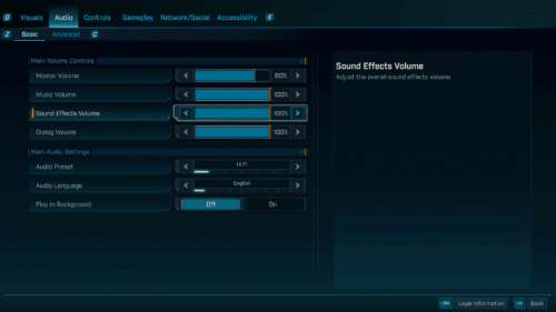 Audio screenshot of Borderlands 4 video game interface.