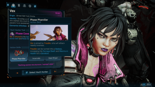 Character Selection screenshot of Borderlands 4 video game interface.