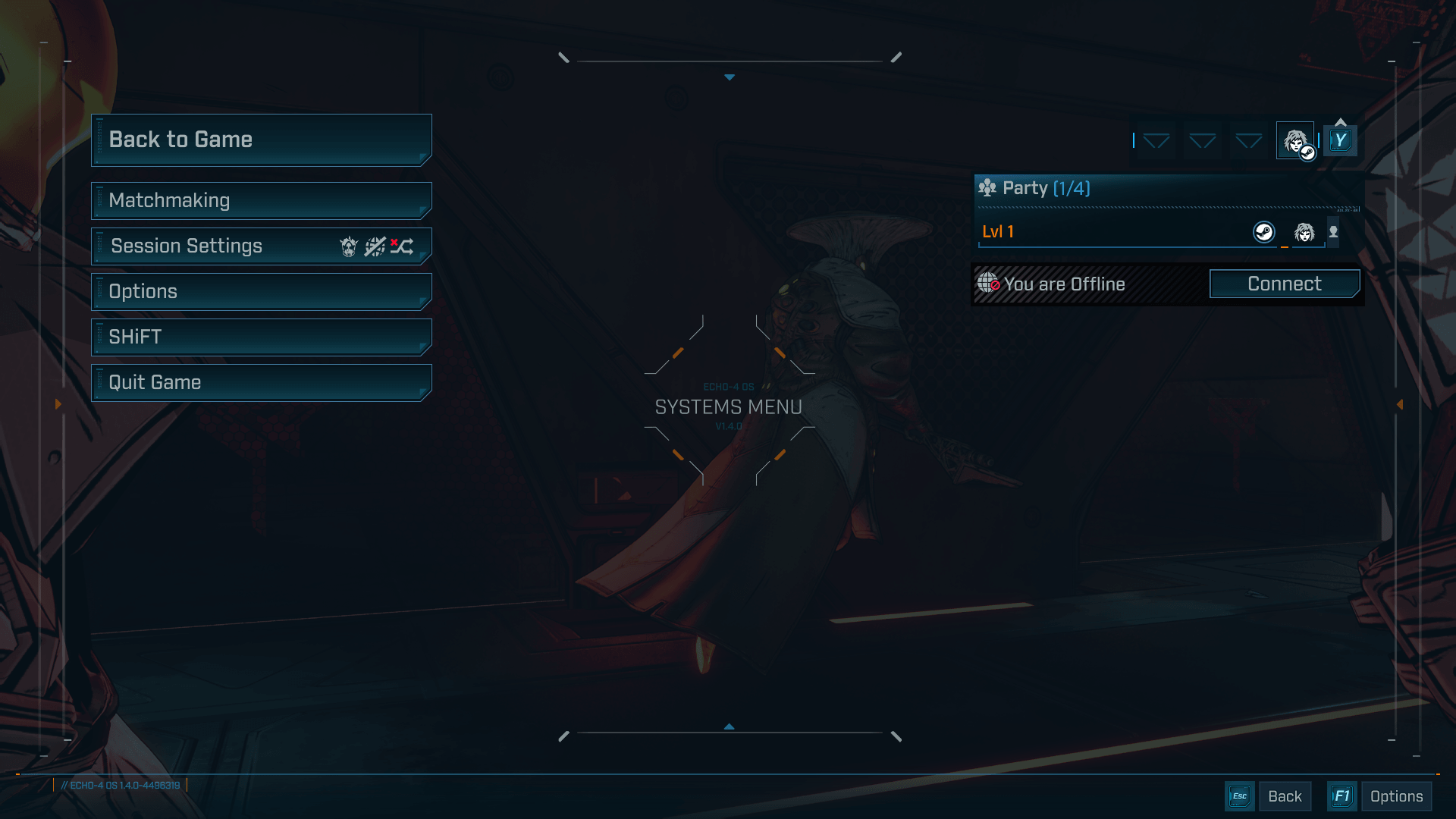Pause screenshot of Borderlands 4 video game interface.