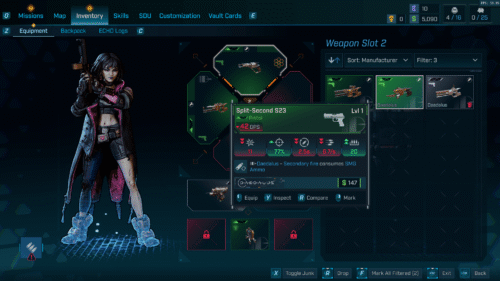 Inventory screenshot of Borderlands 4 video game interface.
