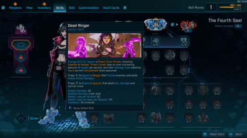 Skill Tree screenshot of Borderlands 4 video game interface.