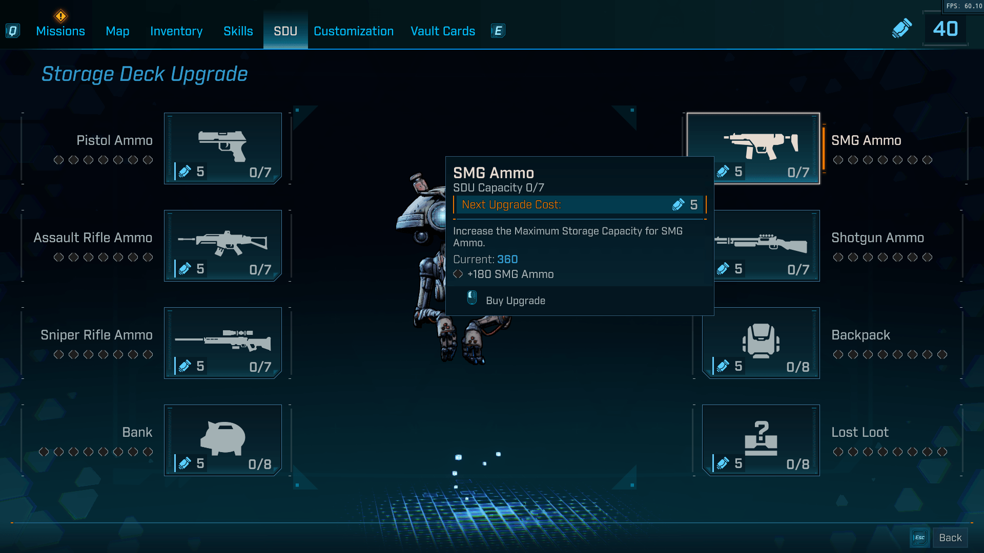 Storage screenshot of Borderlands 4 video game interface.