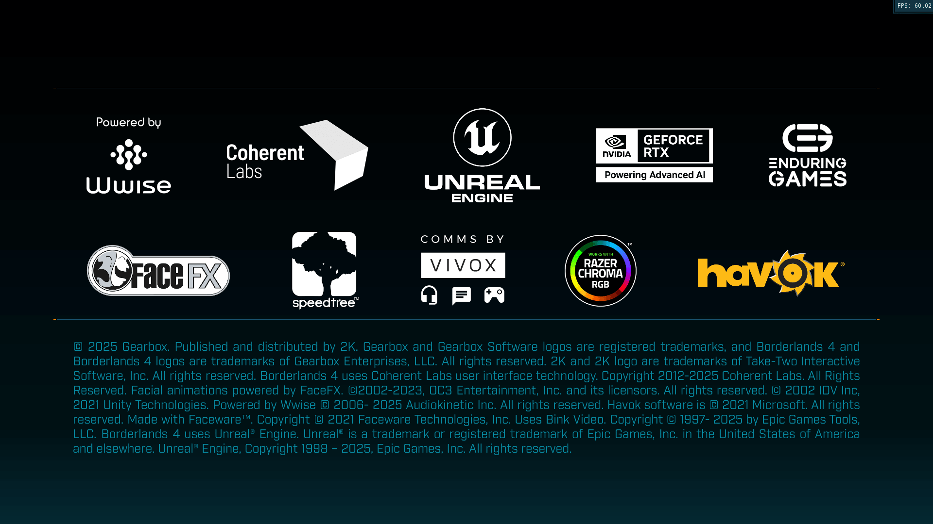 Logo screenshot of Borderlands 4 video game interface.