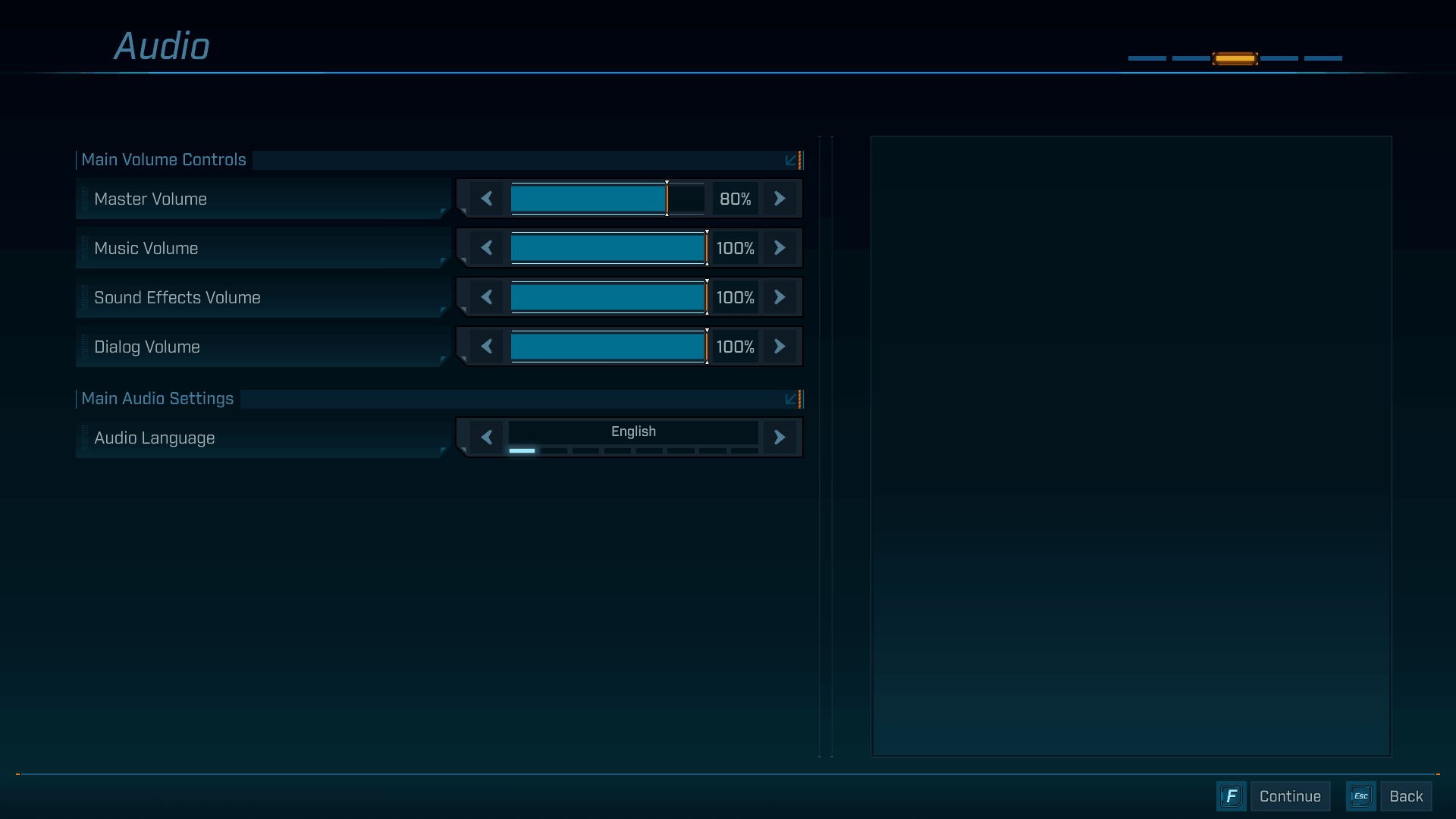 Audio screenshot of Borderlands 4 video game interface.