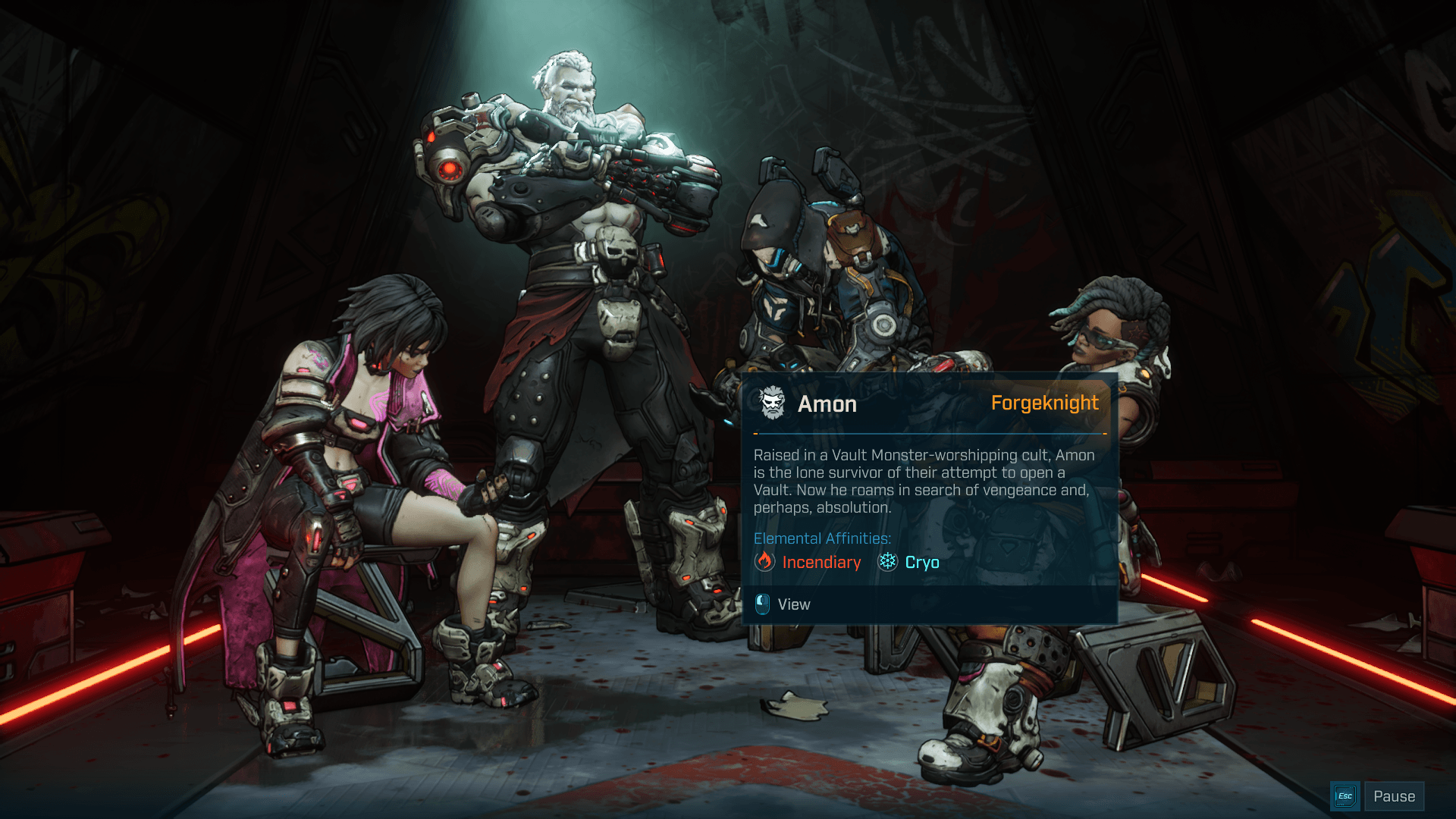 Character Selection screenshot of Borderlands 4 video game interface.