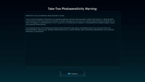 Epilepsy Warning screenshot of Borderlands 4 video game interface.