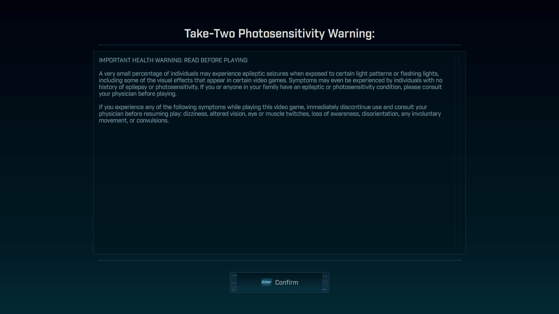 Epilepsy Warning screenshot of Borderlands 4 video game interface.